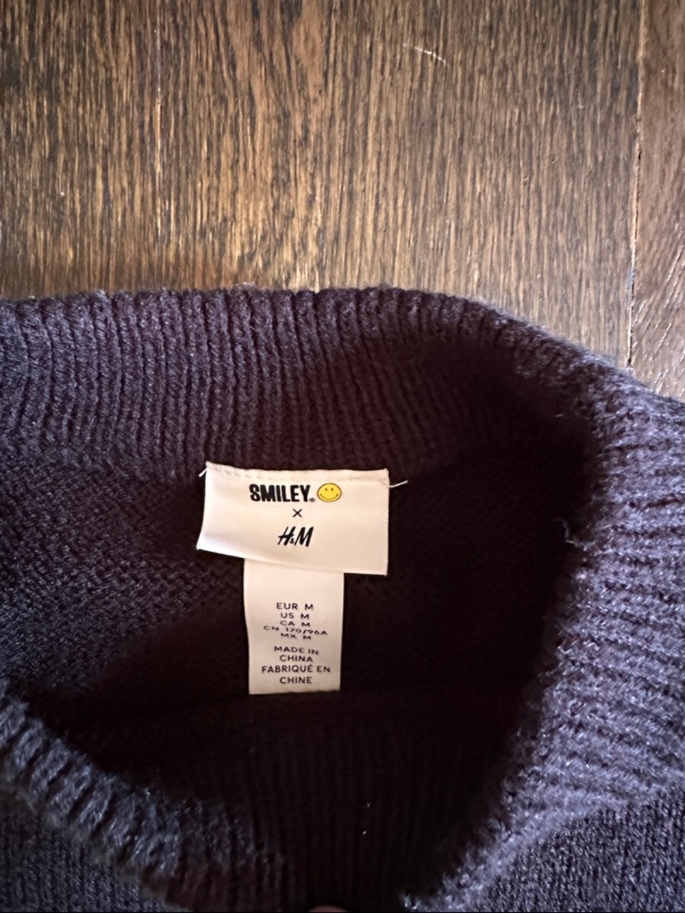 H&M Smiley Black and Yellow Midi Sweater Dress Size M - Picture 2 of 5